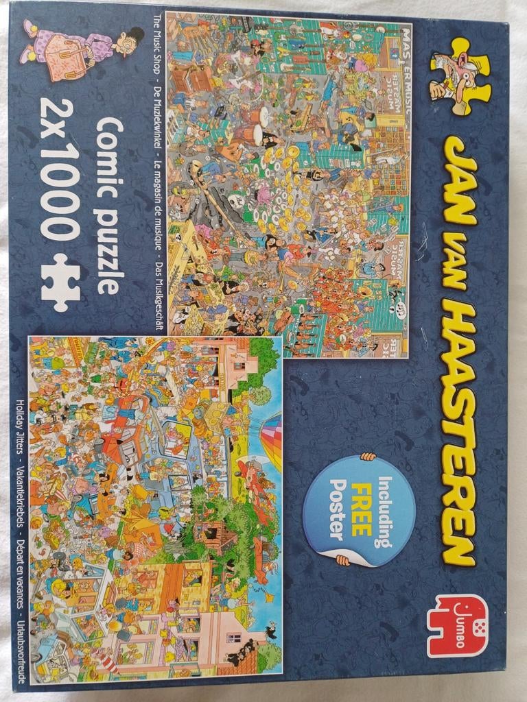 4 Jan van Haasteren combi 2x 1000 stukjes, Ophalen of Verzenden, 500 t/m 1500 stukjes, Zo goed als nieuw