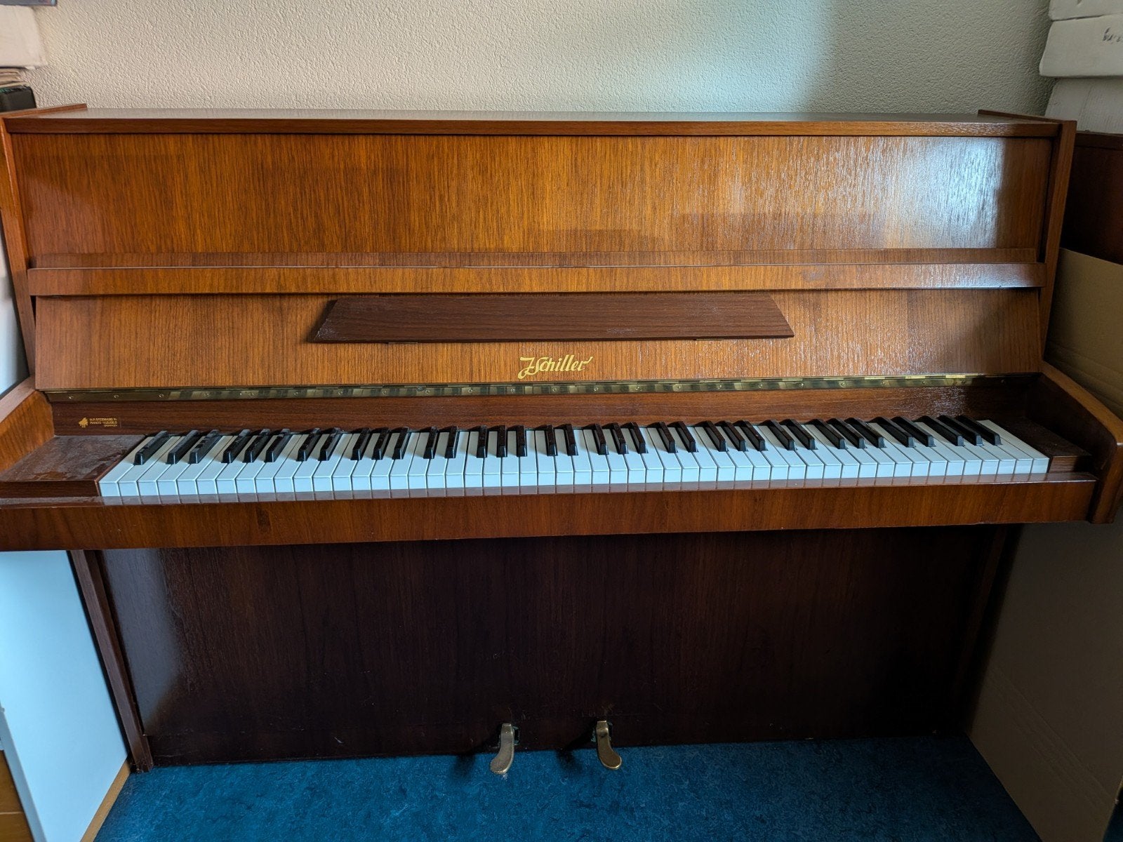 Schiller Piano, Muziek en Instrumenten, Piano's, Ophalen, Gebruikt, Bruin, Piano