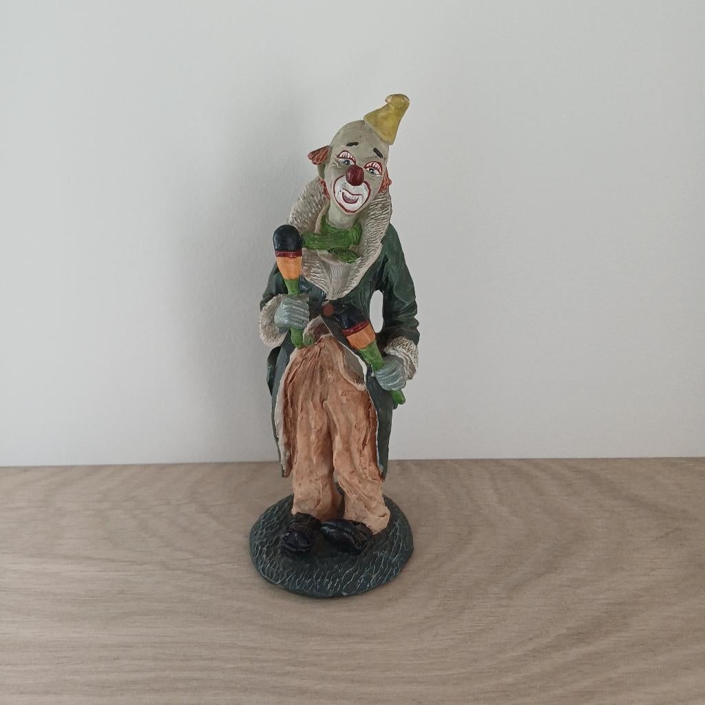 Beeldje clown met sambaballen, Ophalen of Verzenden, Gebruikt, Mens