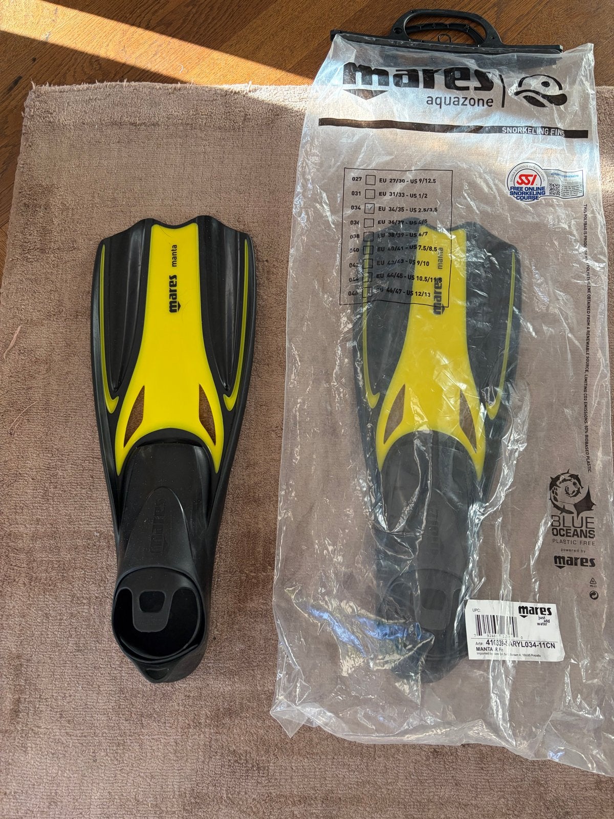 Mares Aquazone Manta Zwemvliezen - Maat 34/35, Ophalen of Verzenden, Nieuw, Zwem- of Duikvliezen