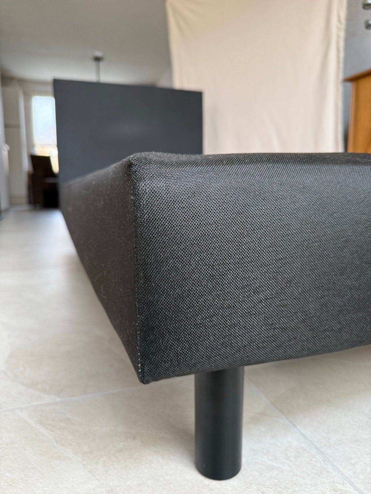 Zwarte 1-persoons boxspring, Huis en Inrichting, Slaapkamer | Boxsprings, Ophalen, Gebruikt, 90 cm, Eenpersoons