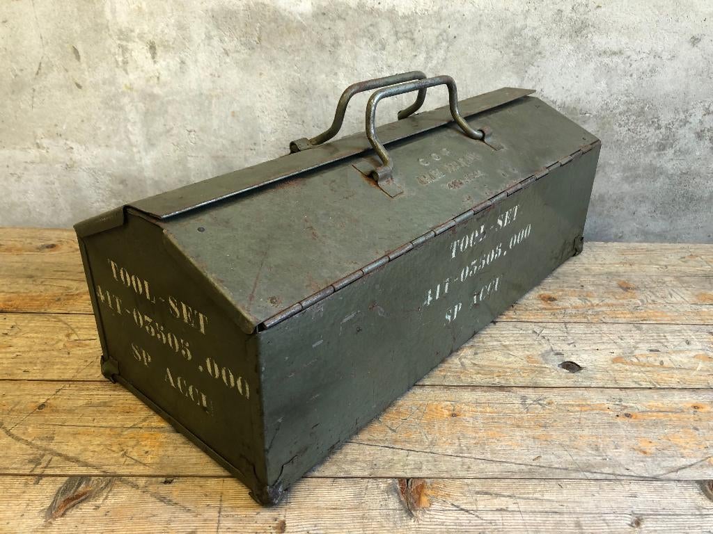 Vintage gereedschapskist uit het Franse leger | legerkist, Ophalen of Verzenden, Gebruikt