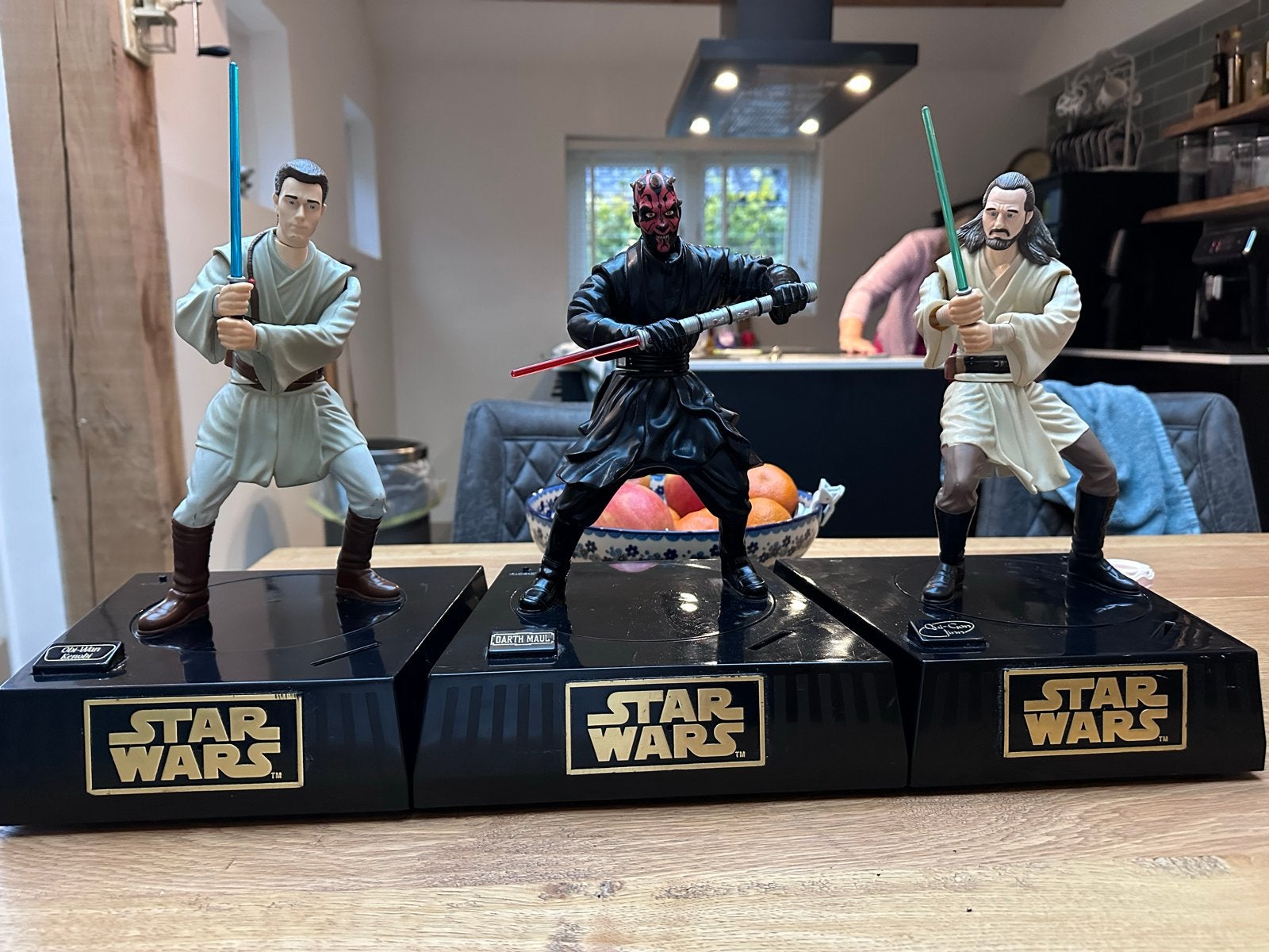 Star Wars display met 3 figuren (geluid & beweging), Ophalen of Verzenden, Gebruikt, Beeldje of Buste