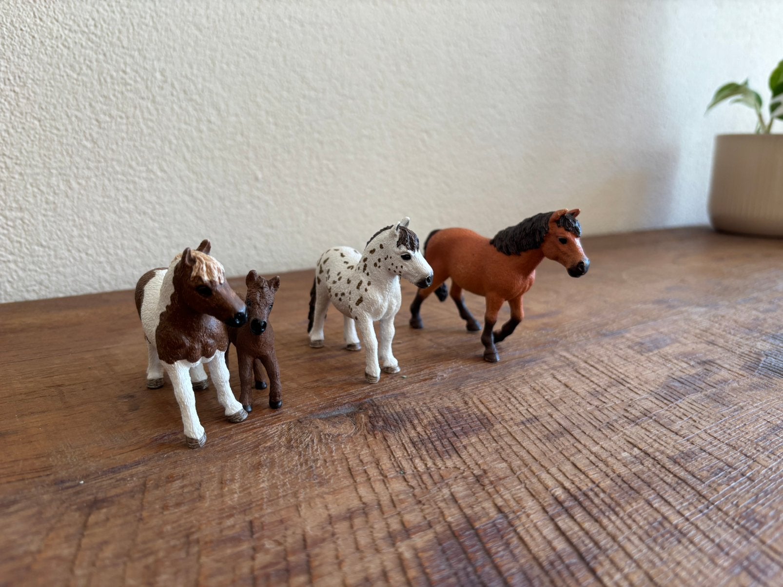 Schleich paardenset N – 3 Shetlanders met veulen, Verzamelen, Speelgoed, Ophalen of Verzenden, Gebruikt