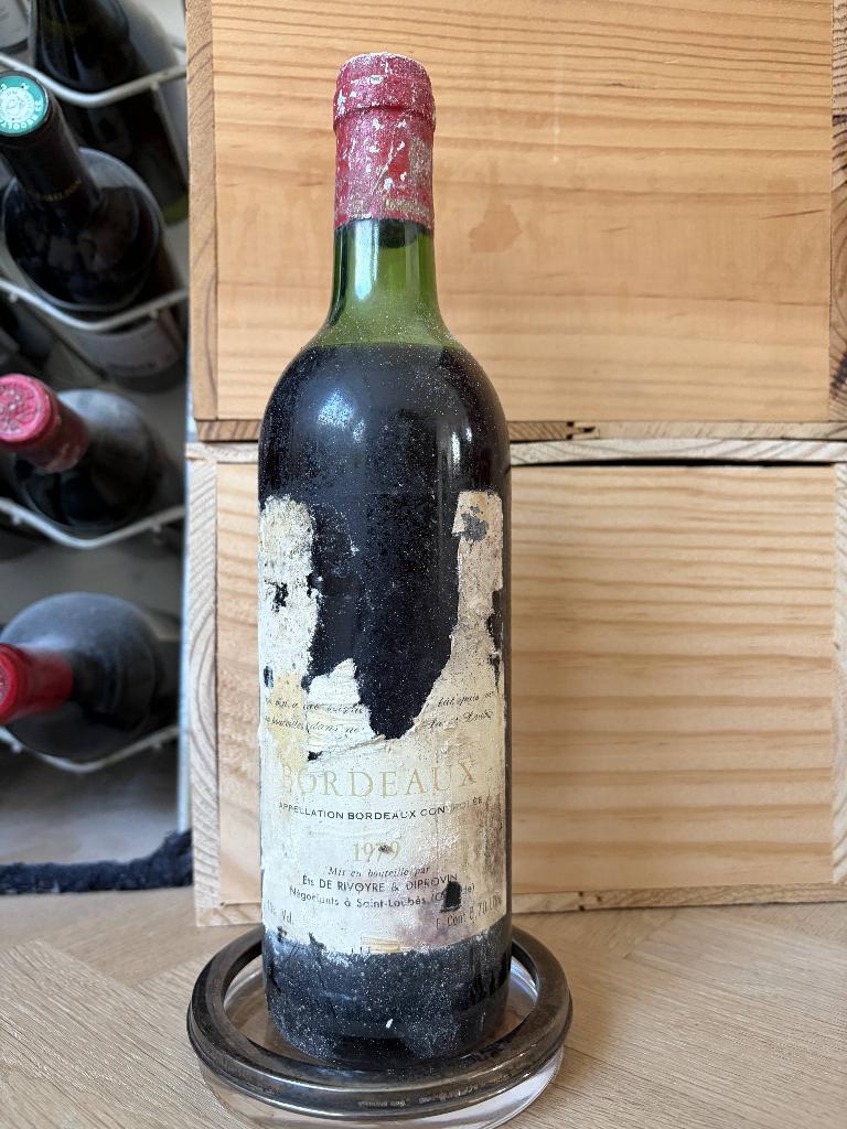 1979 fles Bordeaux wijn, Gebruikt, Frankrijk, Ophalen of Verzenden, Rode wijn