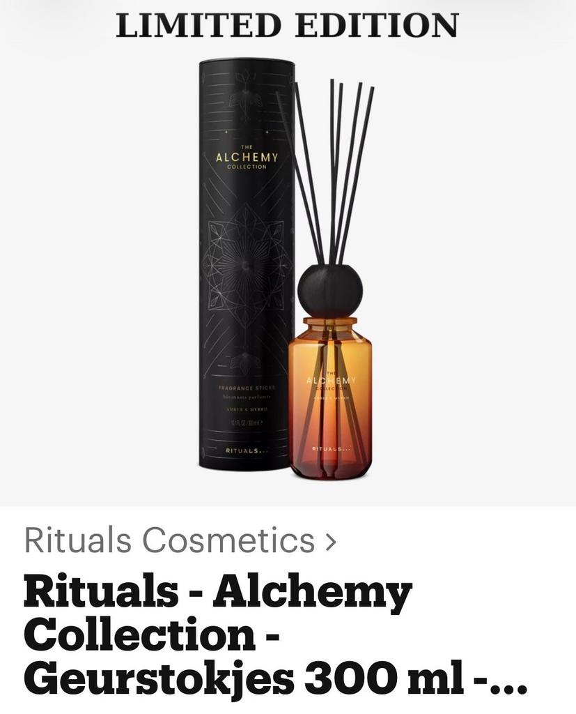 Rituals The Alchemy Collection Geurstokjes Amber & Myrrh, Sieraden, Tassen en Uiterlijk, Uiterlijk | Parfum, Ophalen of Verzenden