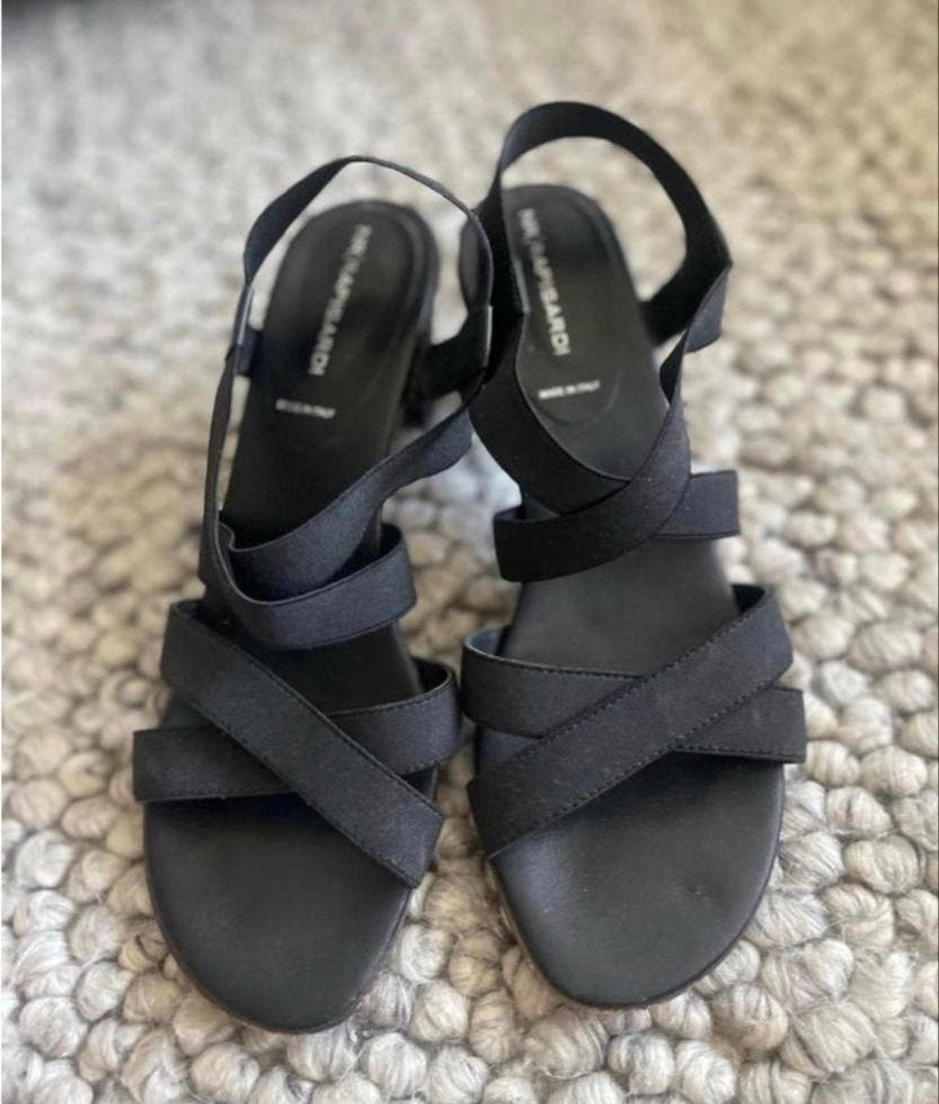 NR RAPISARDI Zwarte Sandalen Maat 39 - Made in Italy, Ophalen of Verzenden, Gedragen, Zwart, Sandalen of Muiltjes