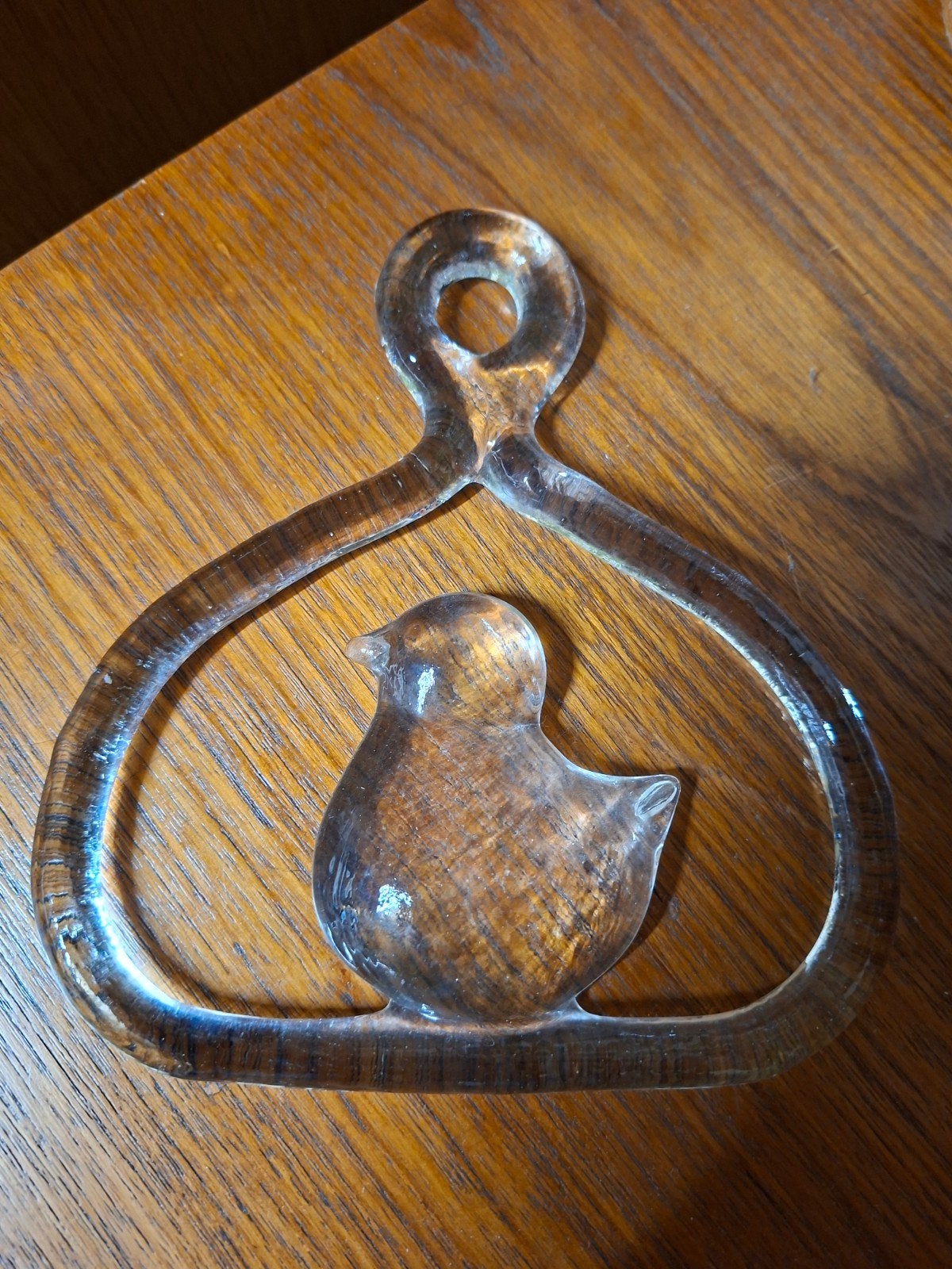 'Kosta Boda' Jaren 70 Vintage Glazen Suncatcher VOGEL, Ophalen of Verzenden