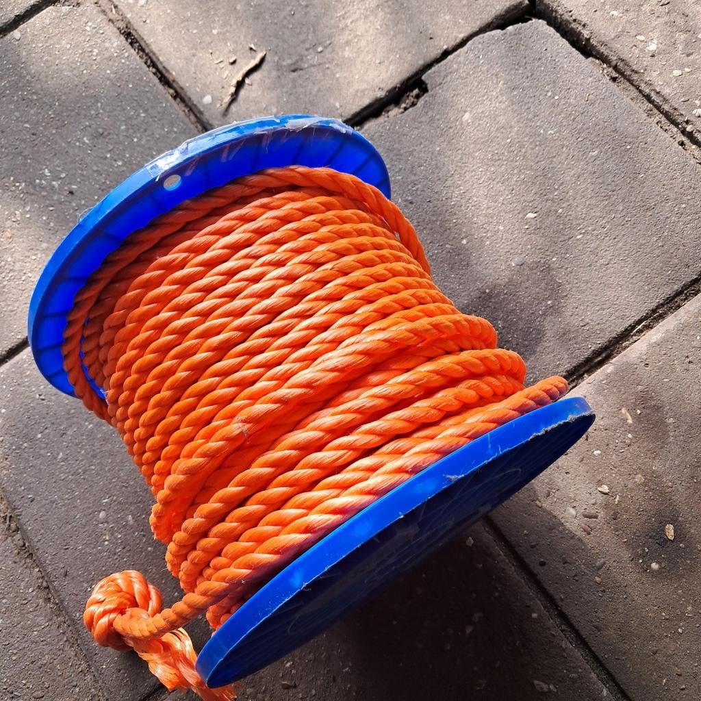 Nieuwe Deltapolypropyleen Spoel Oranje 90m 10mm, Ophalen of Verzenden, Nieuw