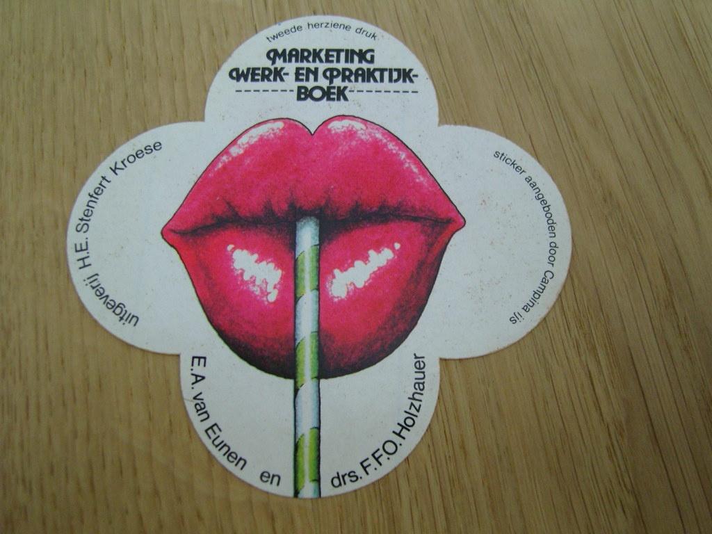 sticker strip mond rietje marketing werk/praktijk campina, Verzamelen, Stickers, Ophalen, Zo goed als nieuw