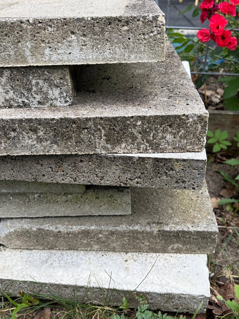 Tegels schelvis 100 x 40, Tuin en Terras, Tegels en Klinkers, Ophalen, Gebruikt, 5 tot 10 m², Beton