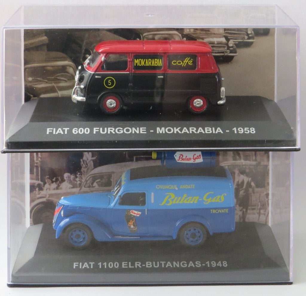 2 nieuwe auto miniatuur modellen Fiat 600 en 1100., Overige merken, Auto, 1:32 tot 1:50, Nieuw