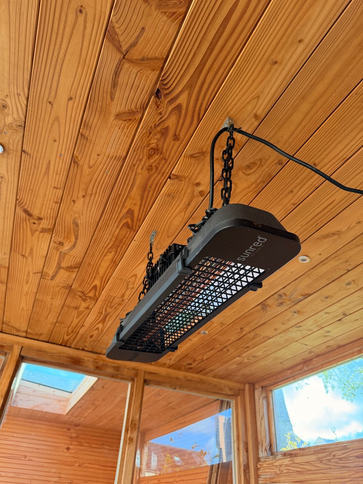 Sunred Royal Diamond Vintage Hangende Terrasverwarmer 2500W, Ophalen, Gebruikt, Elektrisch, Plafond