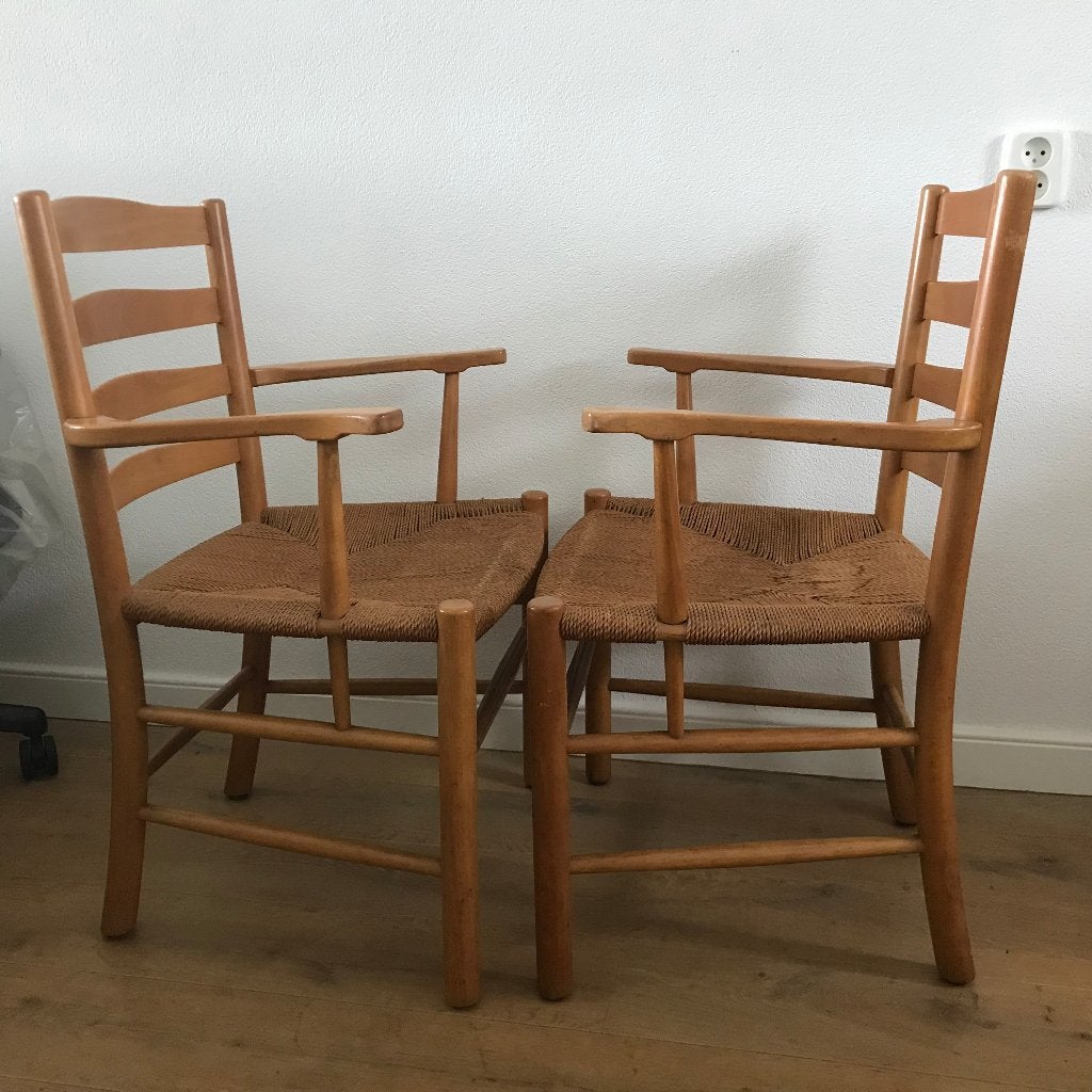 2 Kaare Klint Fritz Hansen stoel chair jr 60 Danish Design, Ophalen, Bruin, Nvt, Eén