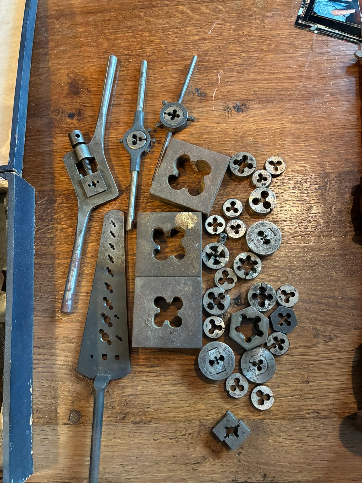 Vintage Tap- en Snijset voor Metaalbewerking, Ophalen of Verzenden