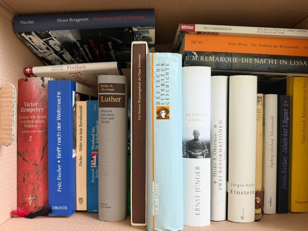 Verhuisdoos vol boeken Duitstalig II, Boeken, Ophalen, Gelezen, Geschiedenis en Politiek