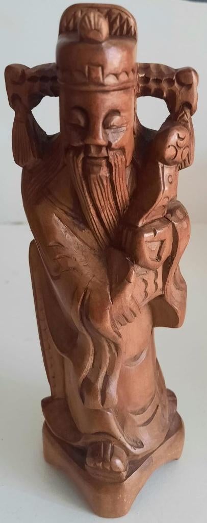 Mahoniehouten religie beeldje, Antiek en Kunst, Antiek | Religie, Ophalen of Verzenden