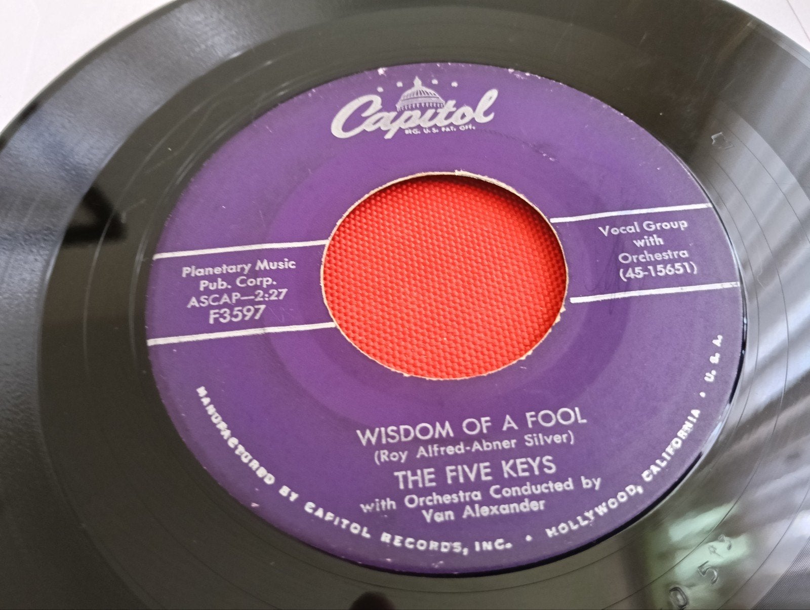 THE FIVE KEYS 1956 CAPITOL LABEL ROCK & ROLL DW SOUL, Cd's en Dvd's, Vinyl Singles, Verzenden