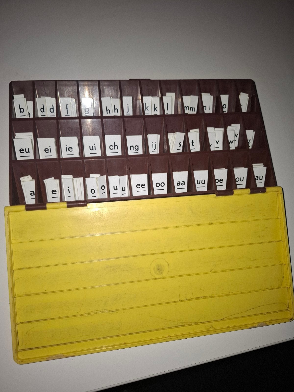 Vintage Letterdoos om te leren lezen en spellen, Ophalen of Verzenden, Gebruikt, Taal en Lezen