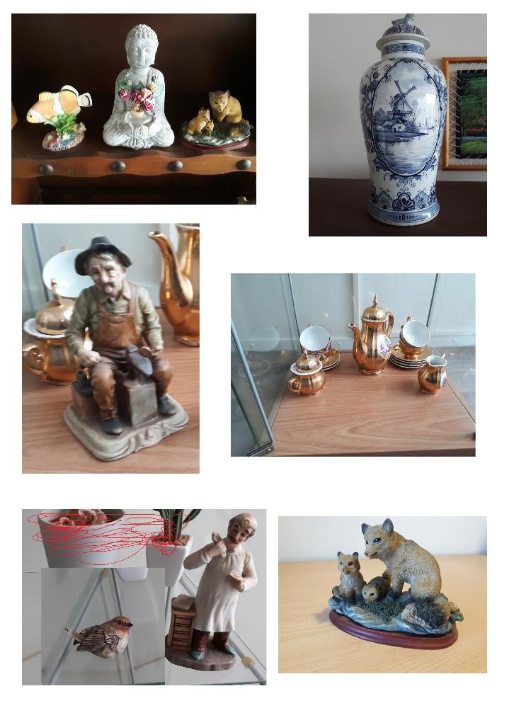 Indianen beelden en diverse kleintjes + 2 serviezen, TEAB, Ophalen, Zo goed als nieuw, Dier
