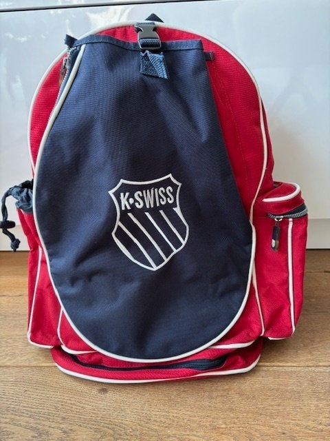 Tennis / Squash rugzak K Swiss Rood met blauw, L2, Gebruikt, K-Swiss, Ophalen of Verzenden