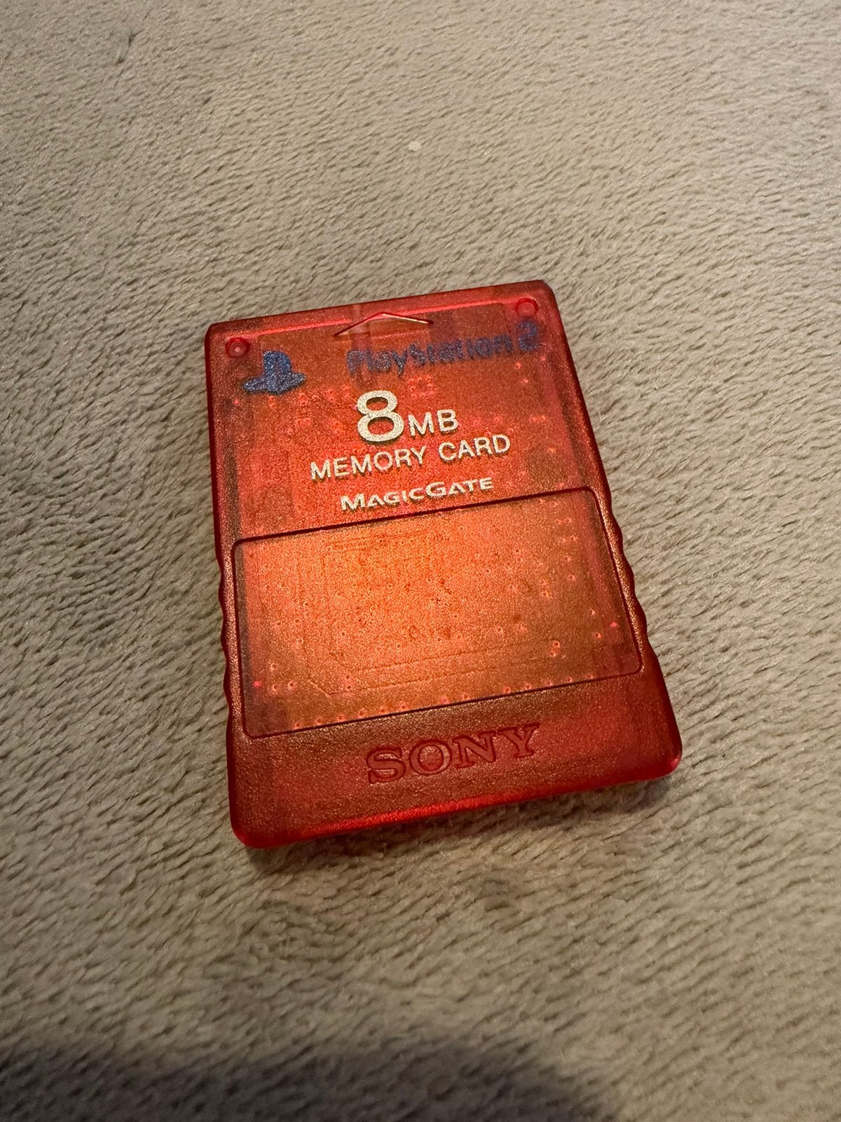 Playstation PS geheugenkaart rood 8MB memory card, Ophalen of Verzenden, Zo goed als nieuw, Zonder controller