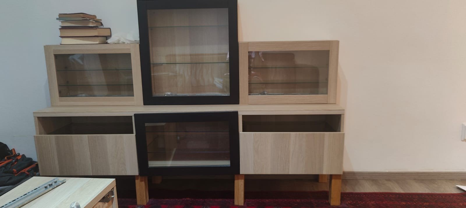 IKEA Besta kast met glazen deur en planken, Met deur(en), 150 tot 200 cm, Overige houtsoorten, Ophalen of Verzenden