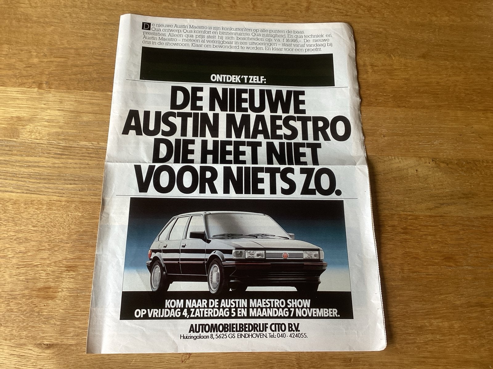 Austin Maestro brochure uit 1983, Ophalen of Verzenden, Gelezen, Overige merken