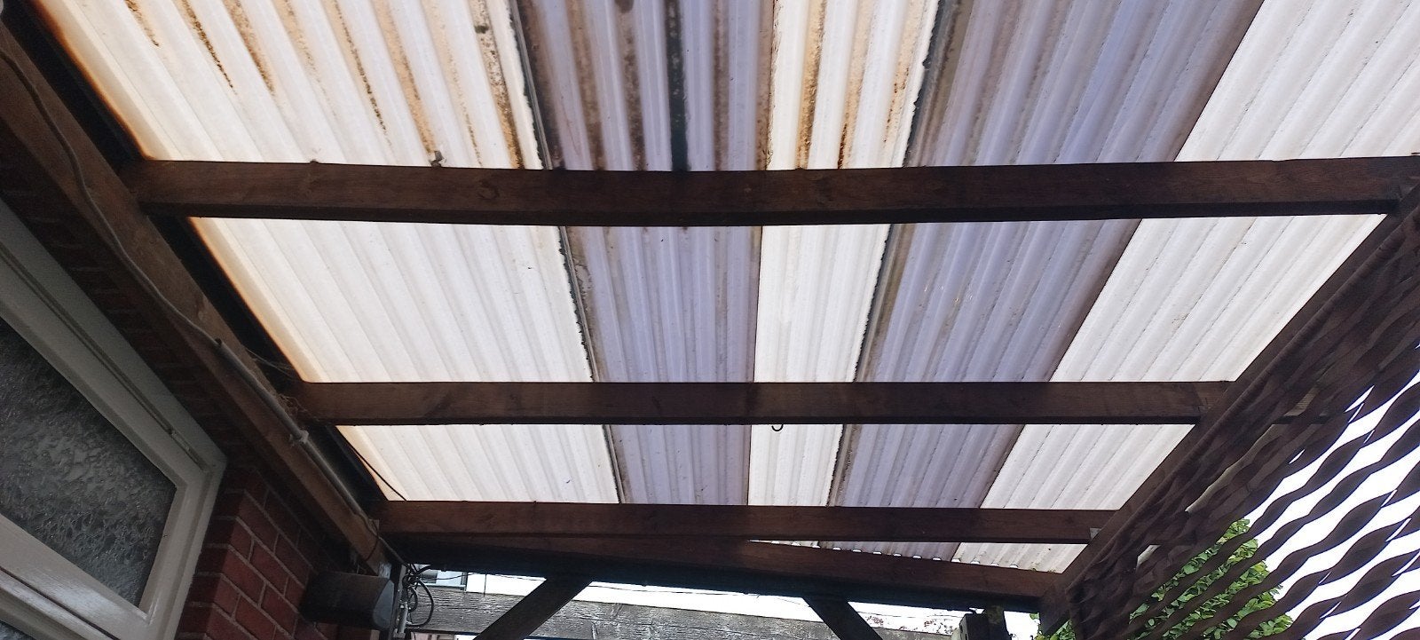 Grote overkapping/carport 2.5 x 10 meter (deelbaar), Tuin en Terras, Ophalen, Gebruikt, Carport