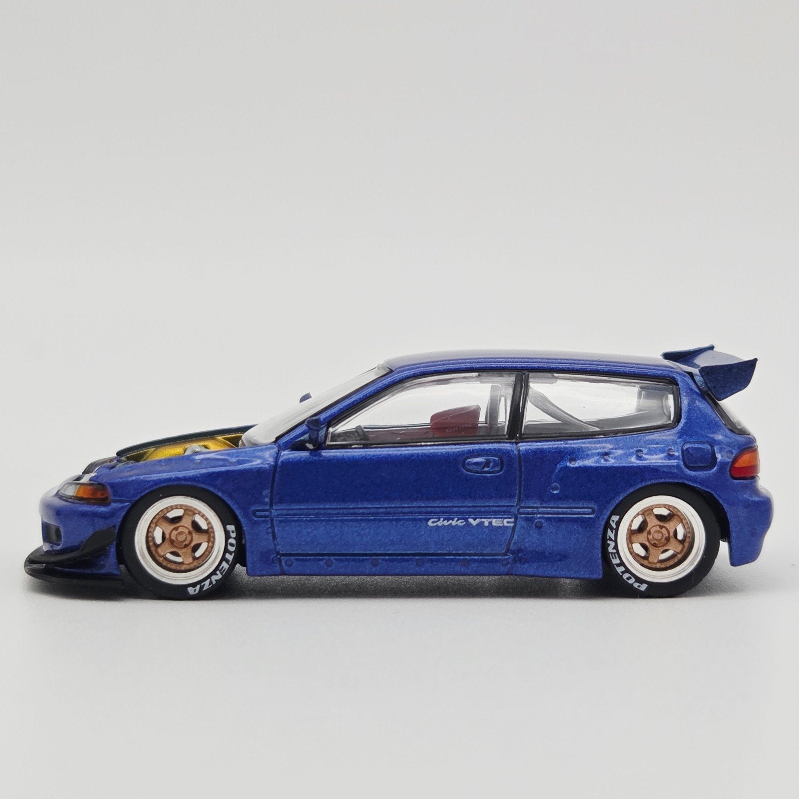 Pop Race – Pandem Civic EG6, metallic blue with open hood, Mymodelcar@outlook.com, Auto, Ophalen of Verzenden, Pop Race