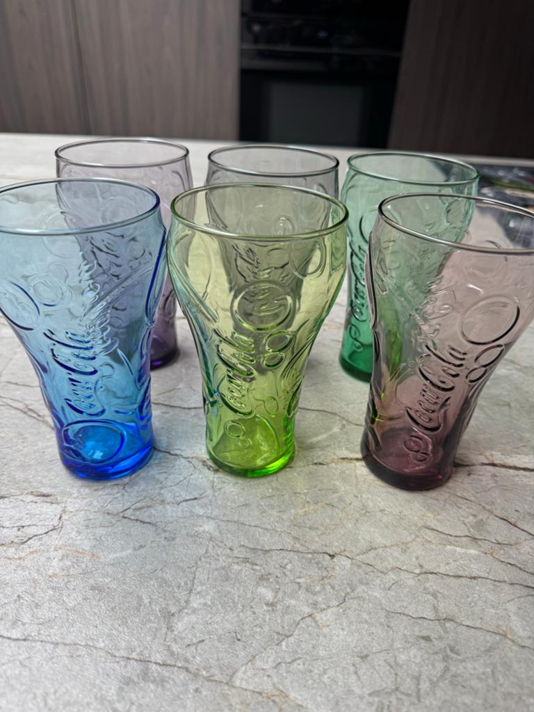 Complete set van 6 McDonalds Coca Cola glazen, Ophalen of Verzenden, Zo goed als nieuw, Frisdrankglas