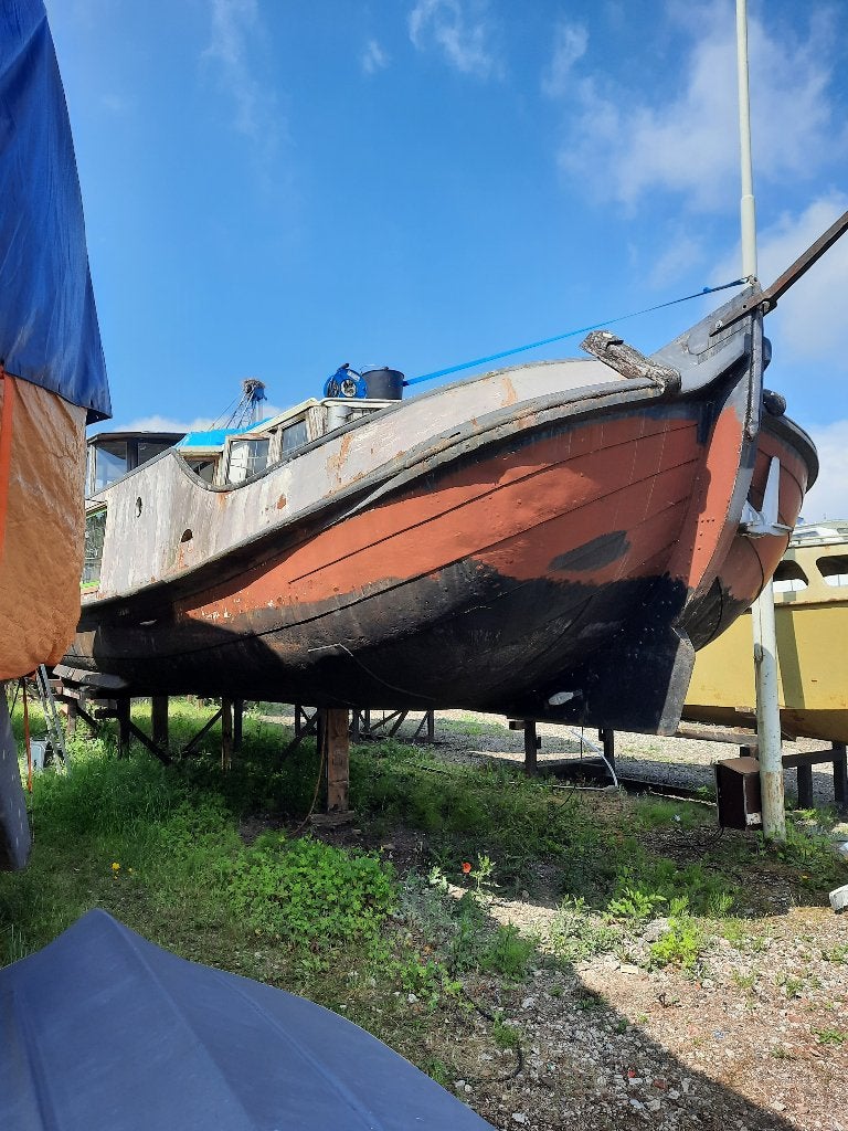 Tjalk 1902 Opknapper Woonboot Mercedes OM 312, Watersport en Boten, Ophalen, Gebruikt