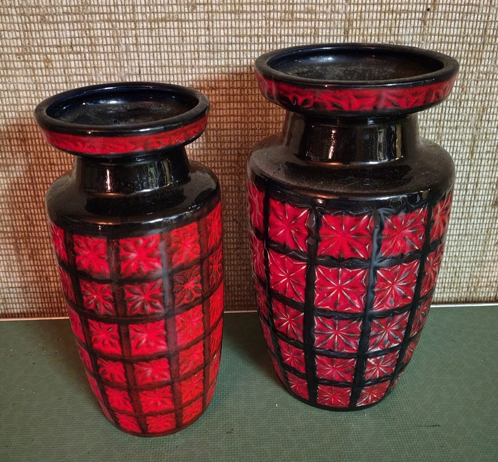 set van 2 prisma vazen van Scheurich Keramik 261-22/261-24, Ophalen of Verzenden