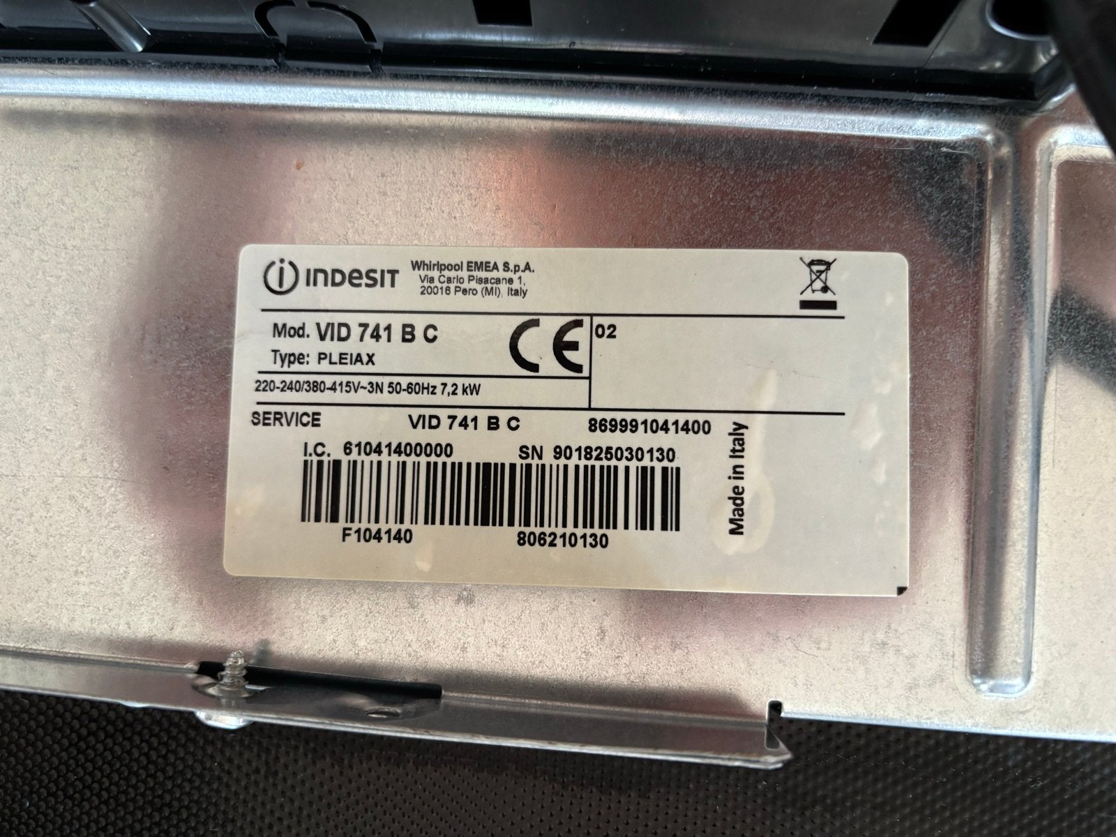 Indesit VID 741 BC Inductiekookplaat, Witgoed en Apparatuur, Kookplaten, Ophalen, Gebruikt, 4 kookzones, Inbouw