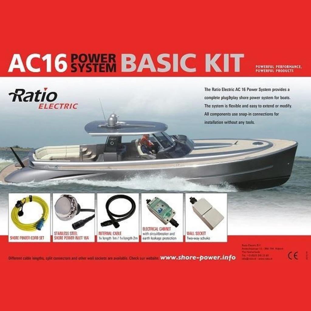Ratio Walstroomset AC16 basis / + Extra kabel van 6 meter., Ophalen of Verzenden, Nieuw, Overige typen
