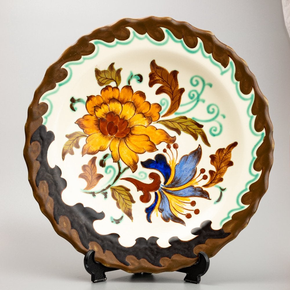 Mooi gaaf antiek wandbord uit 1930 Koninklijke Gouda, Ophalen