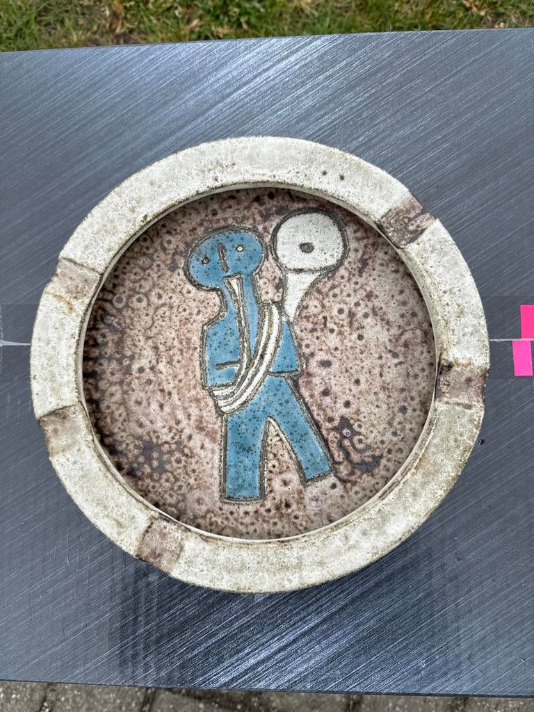 Vintage keramische asbak met abstract figuur, Ophalen
