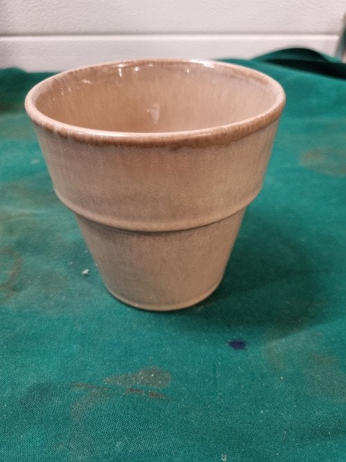 bloempot bruin creme aardewerk, Ophalen of Verzenden, 'T Olde Gre-j, Info@toldegrej.nl, Endepoelstraat 20f Didam