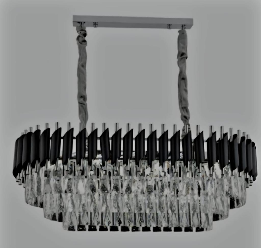 Hanglamp Pearl Ovaal Zilver/Zwart - Eric Kuster Stijl, Huis en Inrichting, Lampen | Hanglampen, Ophalen of Verzenden, Nieuw, Metaal