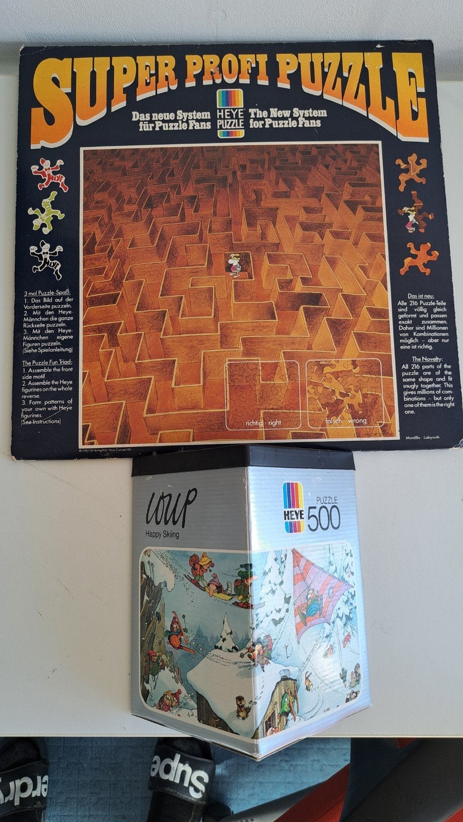 Heye Super Profi Puzzle & Happy Skiing, Hobby en Vrije tijd, Ophalen of Verzenden, 500 t/m 1500 stukjes, Gebruikt, Legpuzzel