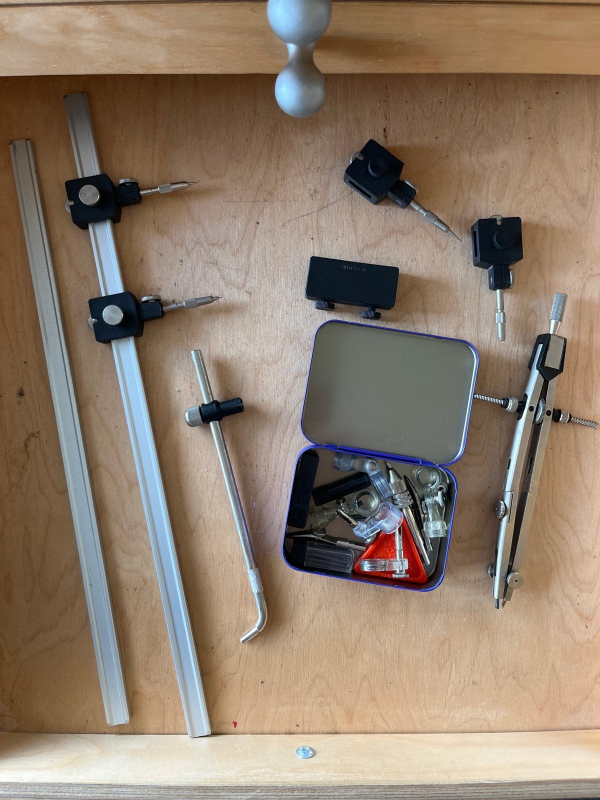 Tekengereedschap set - passer, linialen en accessoires, Ophalen of Verzenden, Gebruikt