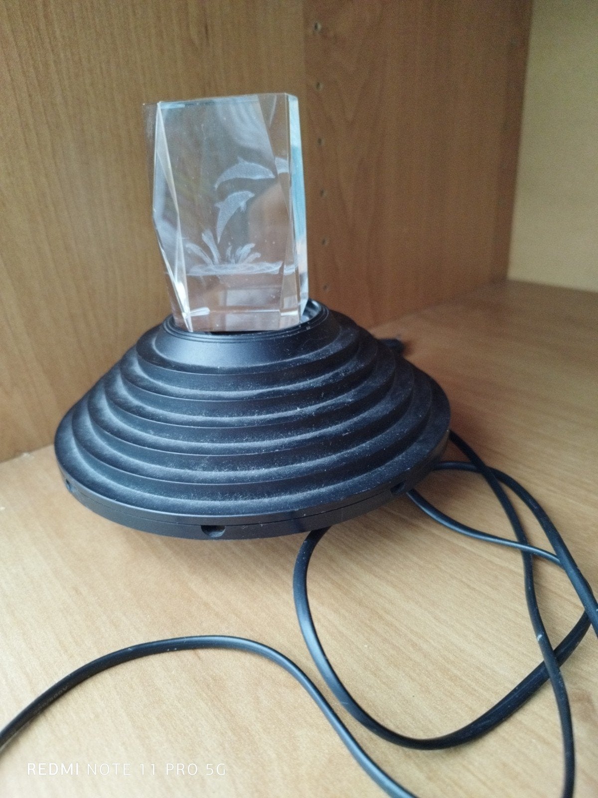 Draaiende tafellamp met dolfijnen en kleuren, Gebruikt, Meerkleurig, Ophalen of Verzenden, Sfeerlamp