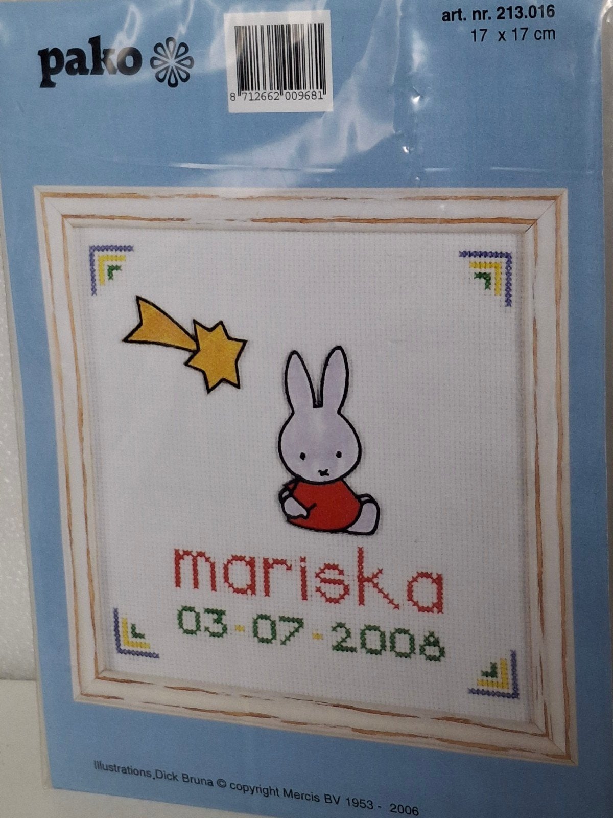 Nijntje borduurpakket - Geboorte, Verzenden, Nieuw, Handborduren, Borduurpakket