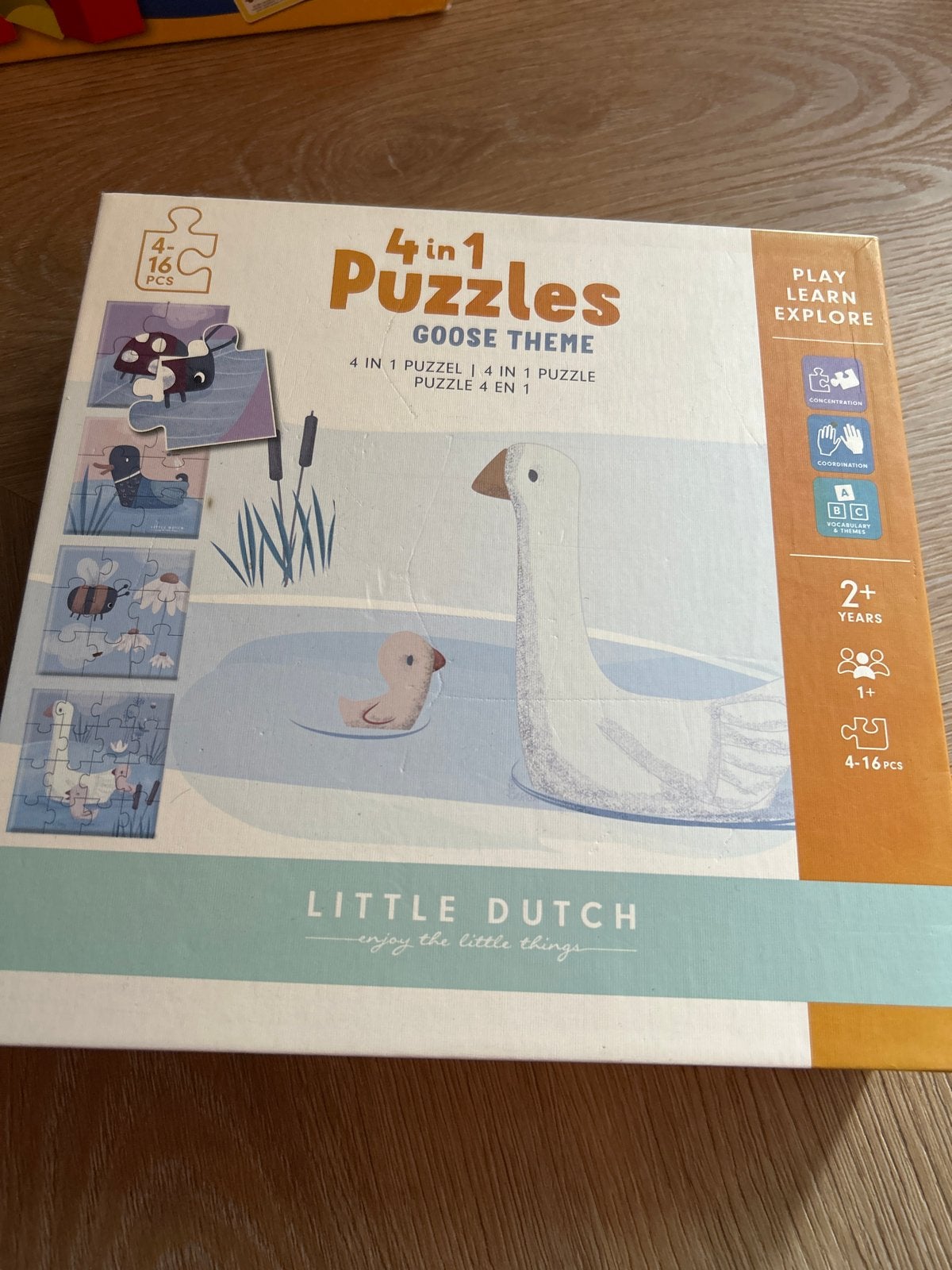 Little Dutch 4-in-1 Puzzels - Goose Theme, Ophalen of Verzenden, Minder dan 500 stukjes, Zo goed als nieuw, Legpuzzel