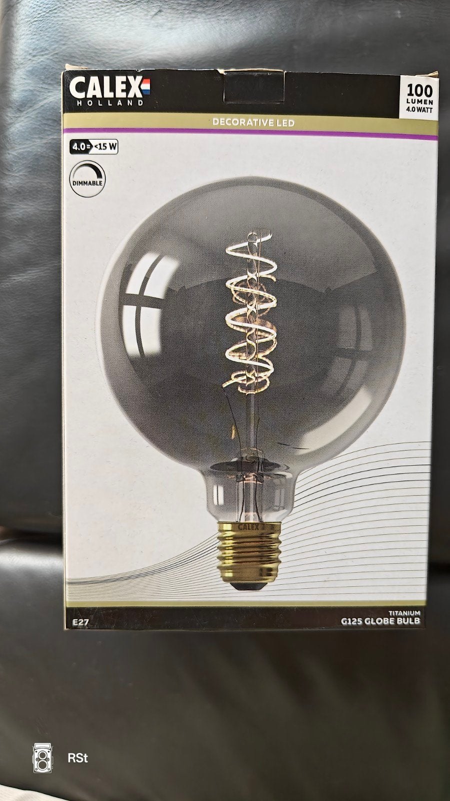 2x Calex LED lamp E27 Titanium G125 globe bulb, Ophalen, Led-lamp, Gebruikt, Dimbaar