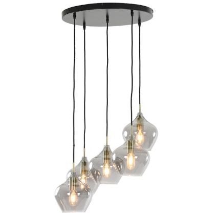 De Rakel hanglamp 5-lichts rond van Light & Living, Huis en Inrichting, Ophalen, Nieuw, Glas, E27 (groot)