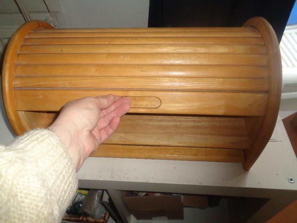 Houten broodtrommel met snijplank, Huis en Inrichting, Keuken | Keukenbenodigdheden, Ophalen of Verzenden, Zo goed als nieuw