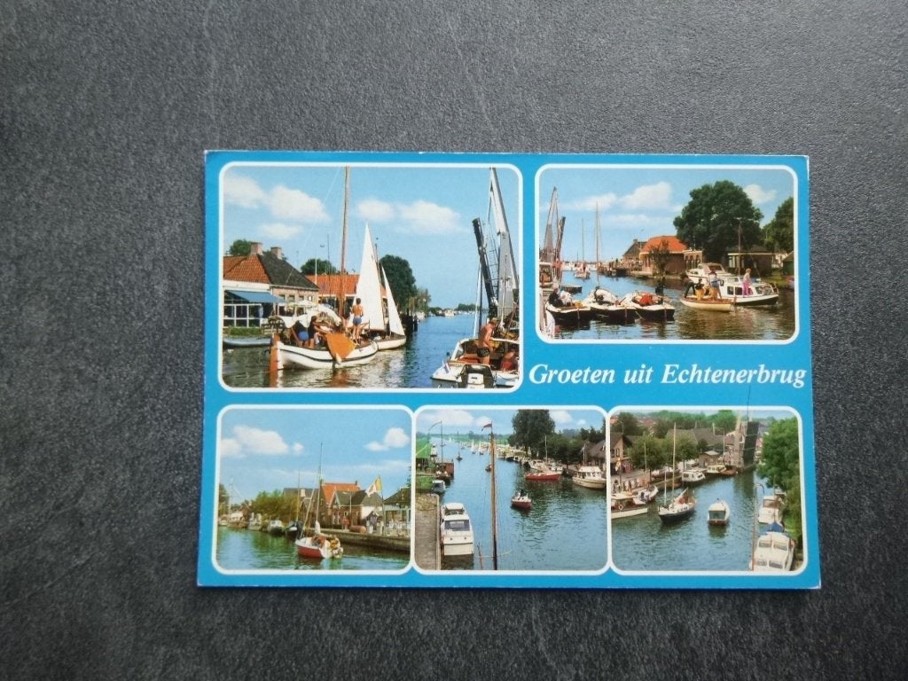 Echtenerbrug, boten/panorama, Verzenden, 1980 tot heden, Gelopen, Noord-Brabant