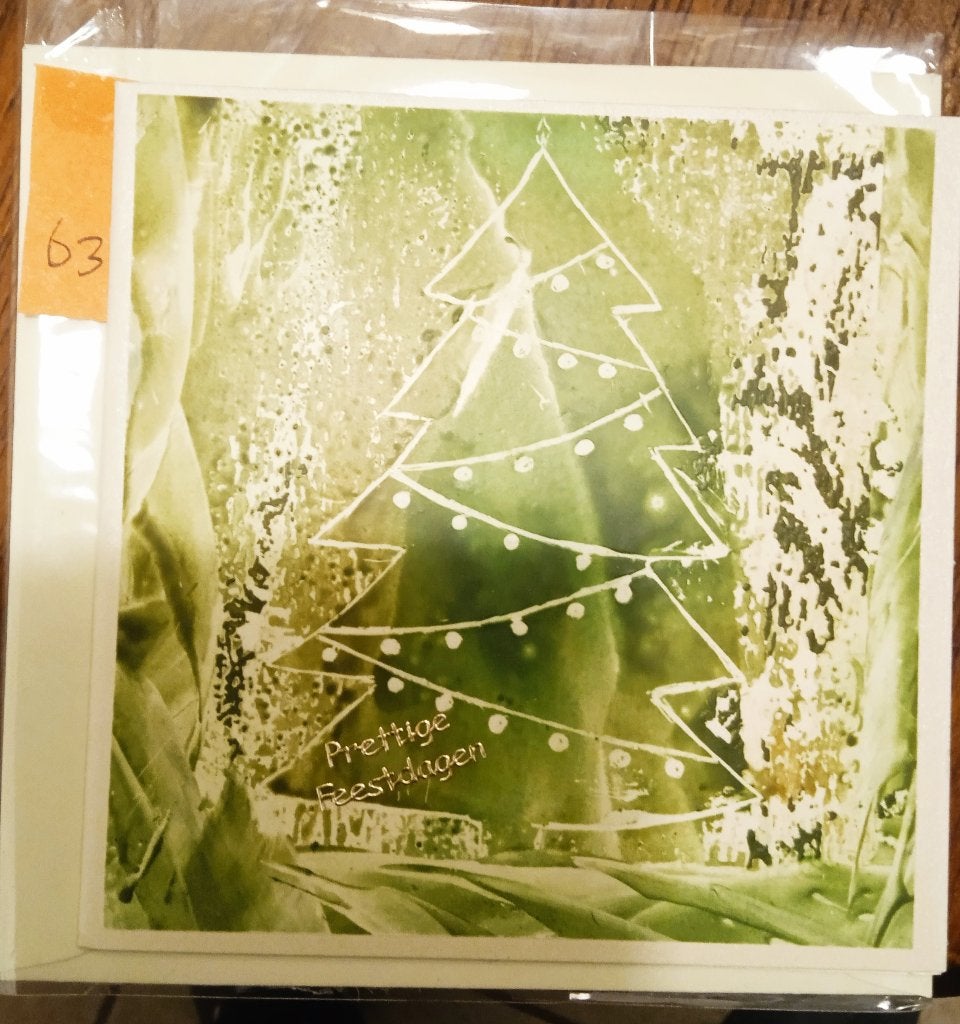 KERSTKAARTEN, ZELFGEMAAKT IN ENCAUSTIC TECHNIEK, Ophalen of Verzenden, Nieuw, Kerst