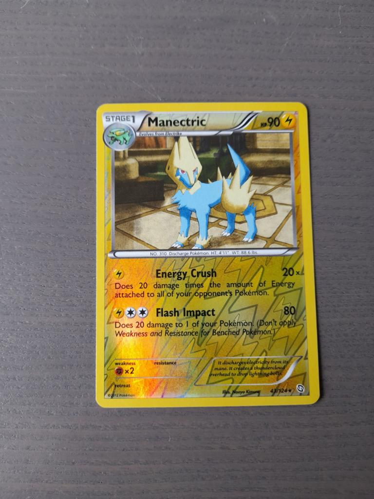 Dragons exalted 43/124 manectric reverse, Ophalen of Verzenden, Zo goed als nieuw, Losse kaart, Foil